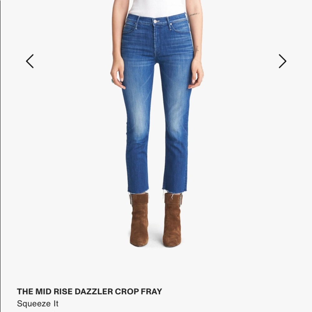 NWOT mother mid rise dazzler jeans size 28